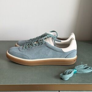 Loro Piana suede Blue and White Sneakers